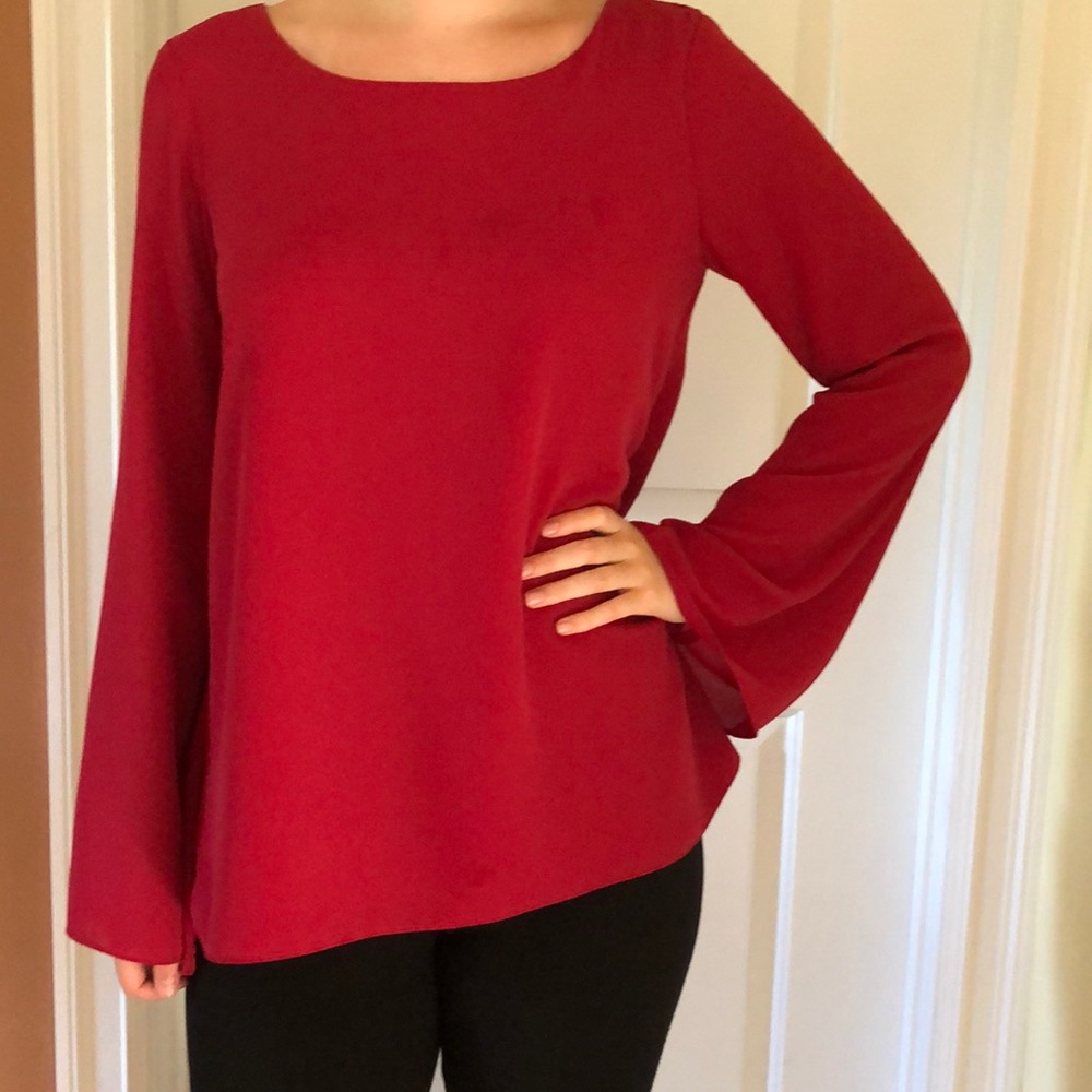 Necessary Objects wine colored blouse